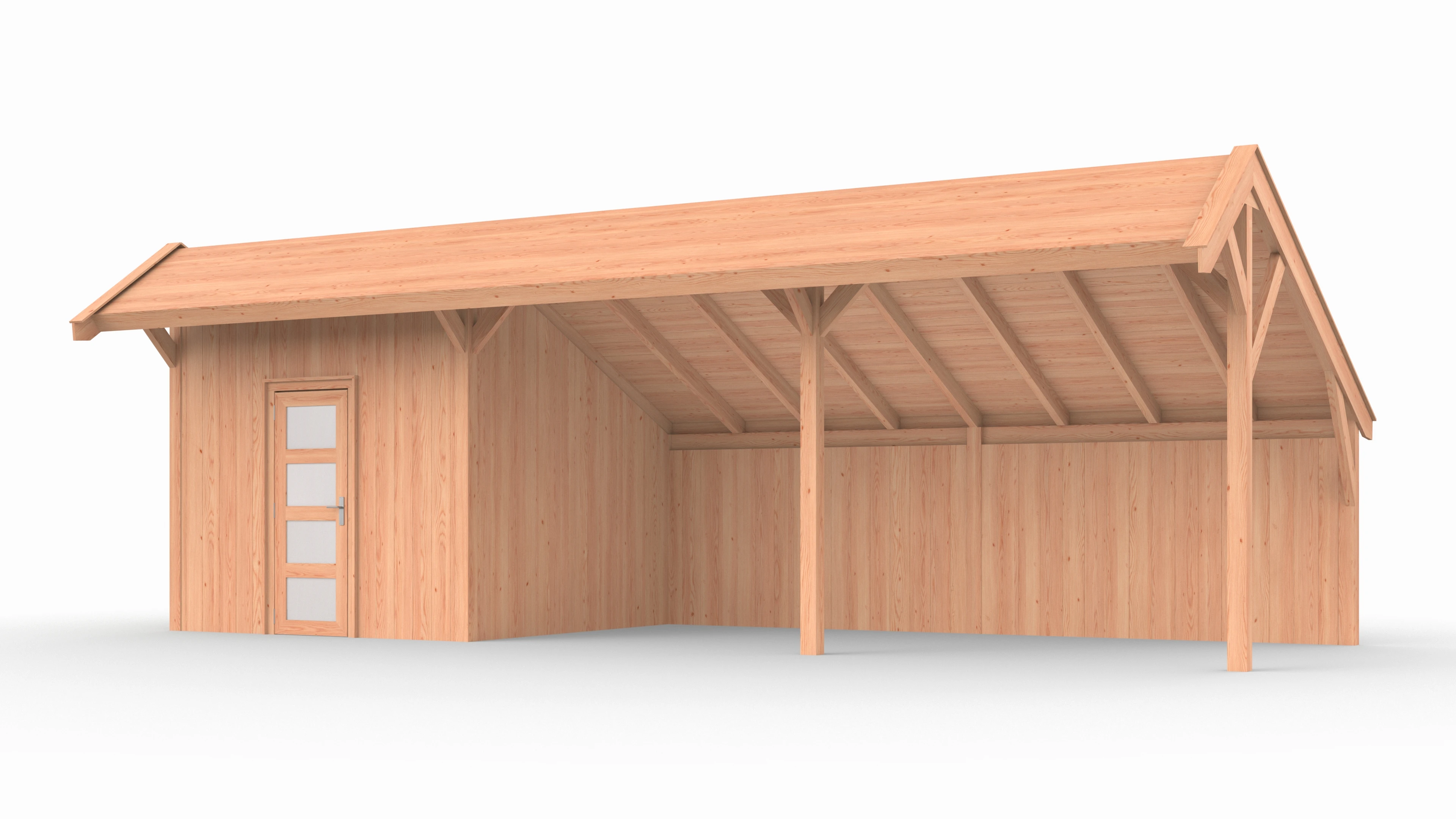 Douglas kapschuur, 900 x 300, met schuur en achterwand, Westwood Comfort - Afbeelding 3